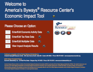 Image of user interface of Economic Impact Tool