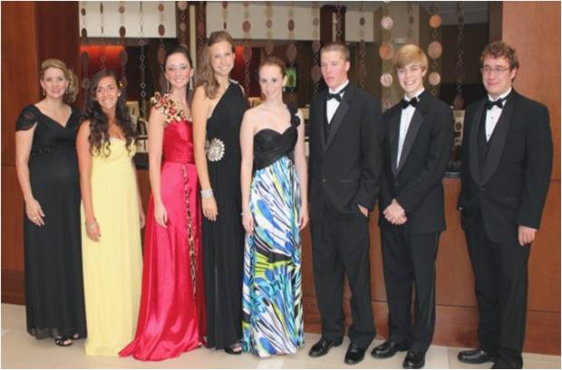 The students, with teacher and advisor Kelli Dellarose, at the Jefferson Awards in Washington, DC, summer 2012. (Photo credit: Herald-Standard)
