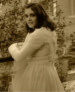 Victoria, performing as Catherine Cotton, at during one of the historical tours of the mills. (Photo courtesy Victoria Eon)