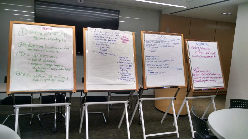 A variety of breakout sessions provided opportunities for taking a look a difference facets of resilience, including infrastructure investments, public health, data collection, and regional planning.