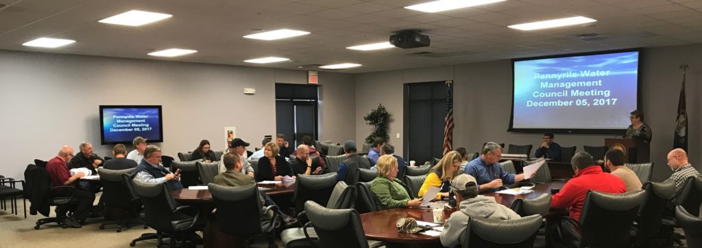 A meeting of the Pennyrile Water Management Council, tasked with evaluating and prioritizing needs at a regional scale (Photo credit: PADD)